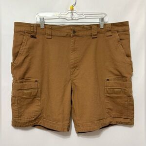Duluth Trading Co Flex Fire Hose Cargo Shorts 9” Brown Carpenter Canvas Size 44